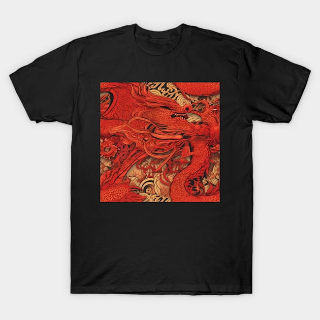 Red Dragon Pattern T-Shirt by PixelPusherArt